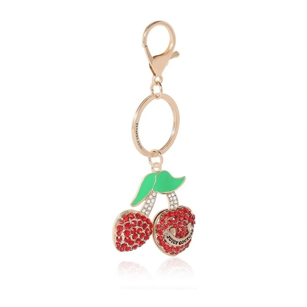 NWT Juicy Couture Cherry 🍒 Pave Charm Keychain